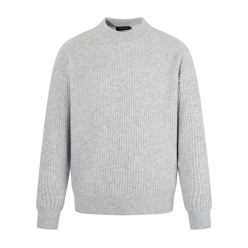 Herren Feinstrick-Pullover mit Strukturstrick und schmalem Stehkragen Nord Taschen