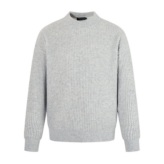 Herren Feinstrick-Pullover mit Strukturstrick und schmalem Stehkragen Nord Taschen