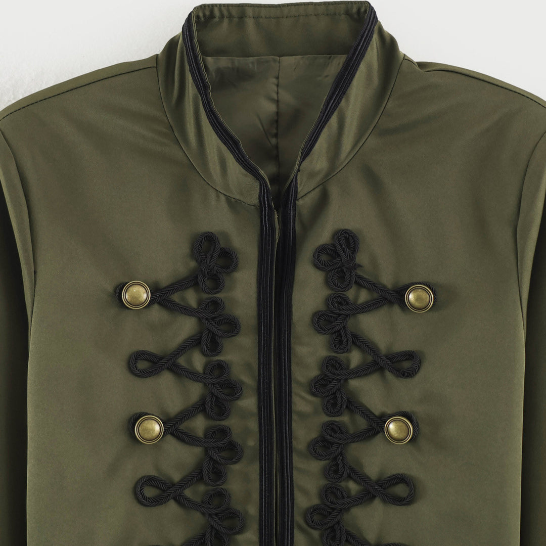 Damen Cropped Jacke im Matrosen‑Militär‑Mix mit Zierkordeln und Messingknöpfen Nord Taschen