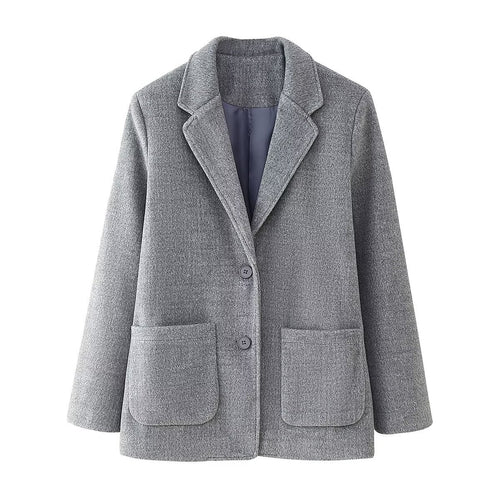 Damen Kurzblazer-Mantel aus Wollmix mit Reverskragen, Zwei-Knopf‑Verschluss und aufgesetzten Taschen Nord Taschen