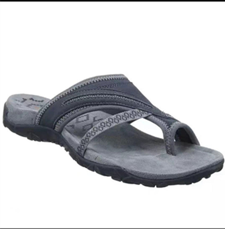 Damen Zehentrenner Sandalen mit anatomischer Fußbettung und rutschfester Sohle
