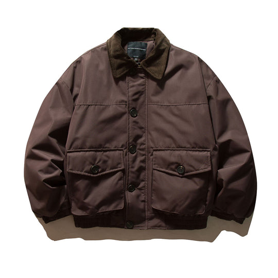 Herren Kurz geschnittener thermoisolierter Field‑Blouson mit Cordkragen und großzügigen Pattentaschen Nord Taschen