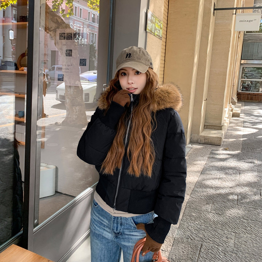 Warm Leicht Gesteppt Abnehmbare Kapuze Winterjacke Damen | Nord Taschen