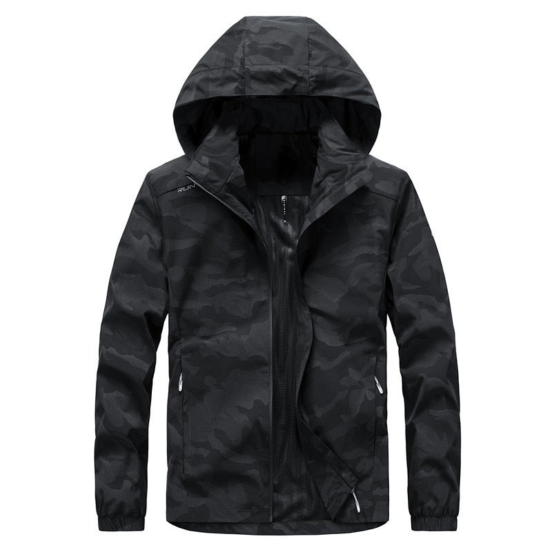 Herren Ultraleichter Softshell-Hoodie mit Tarnmuster, wasserabweisend und atmungsaktivem Meshfutter Nord Taschen