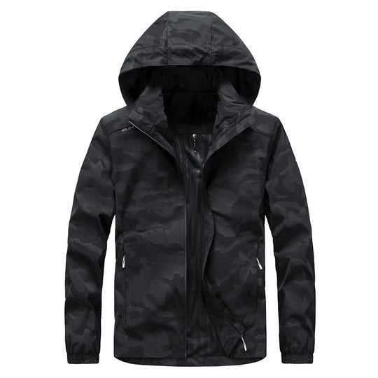 Herren Ultraleichter Softshell-Hoodie mit Tarnmuster, wasserabweisend und atmungsaktivem Meshfutter Nord Taschen