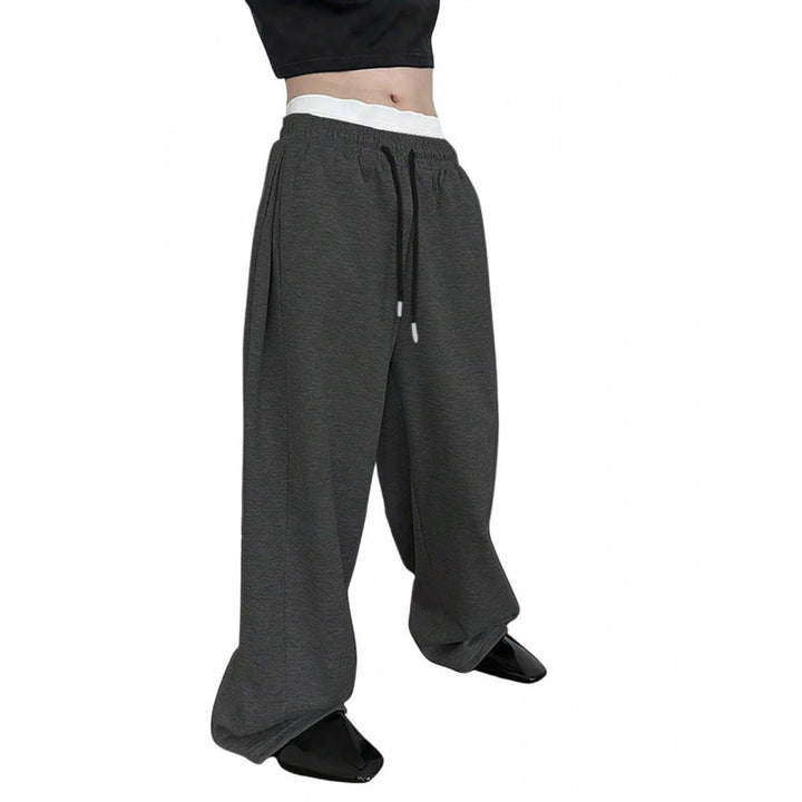 Damen weite Oversize Jogginghose mit tiefem Schritt, elastischem Bund und Kordelzug Nord Taschen