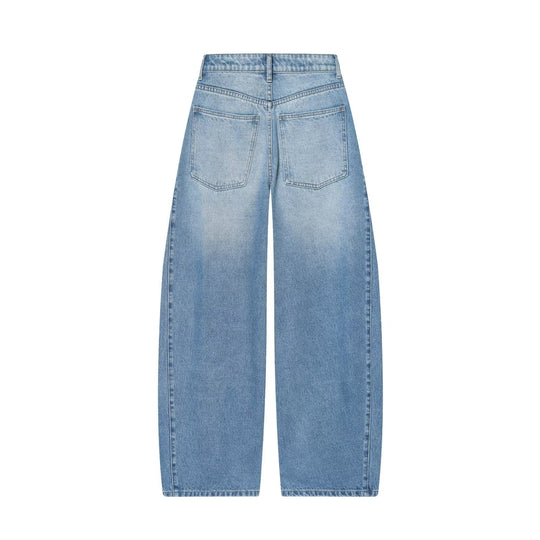 Damen Weite Cropped Denim‑Culotte mit hoher Taille und Mittelnaht Nord Taschen
