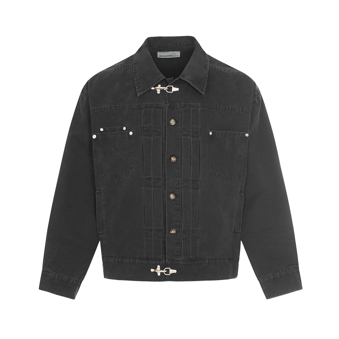 Herren Canvas-Utility-Blousonjacke mit Tunnelzug und Ziersteppungen Nord Taschen