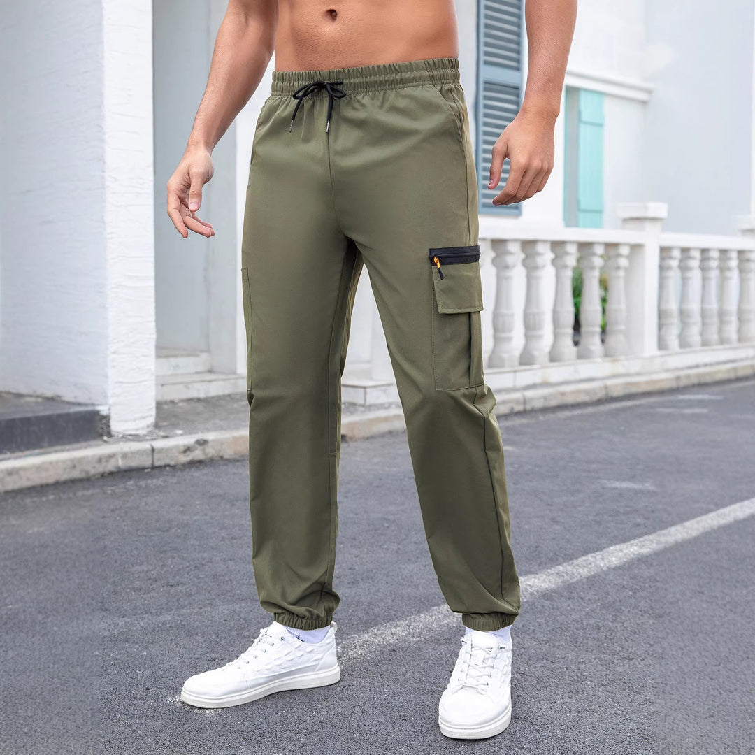 Herren Technische Cargo-Jogginghose mit Reißverschlusstaschen, Tunnelzug und elastischen Knöchelbündchen Nord Taschen