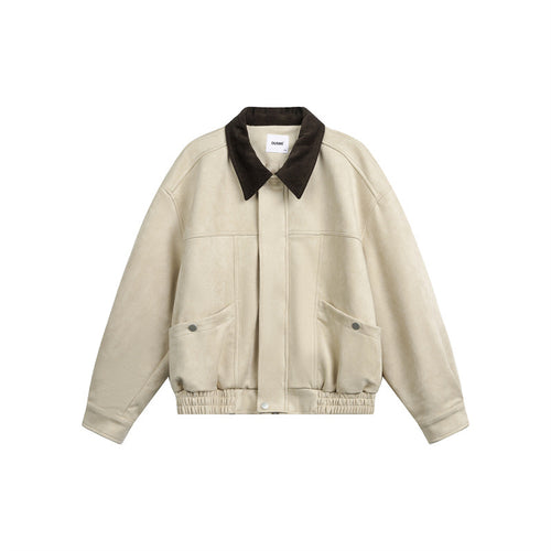 Unisex Kurz geschnittene Boxy-Blousonjacke mit Cordkragen und elastischem Bund Nord Taschen