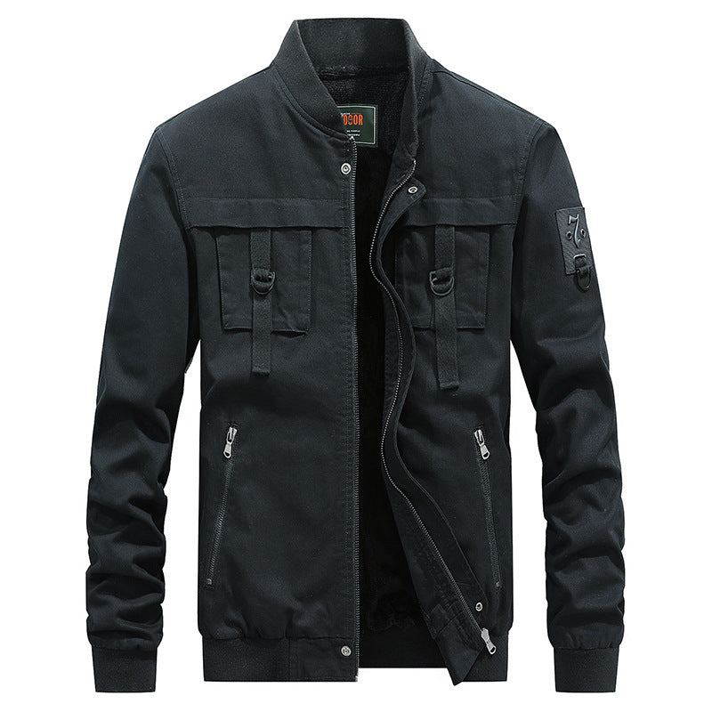 Herren Utility-Fieldjacke mit Stehkragen, D-Ring-Details und Reißverschlusstaschen Nord Taschen