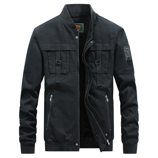 Herren Utility-Fieldjacke mit Stehkragen, D-Ring-Details und Reißverschlusstaschen Nord Taschen