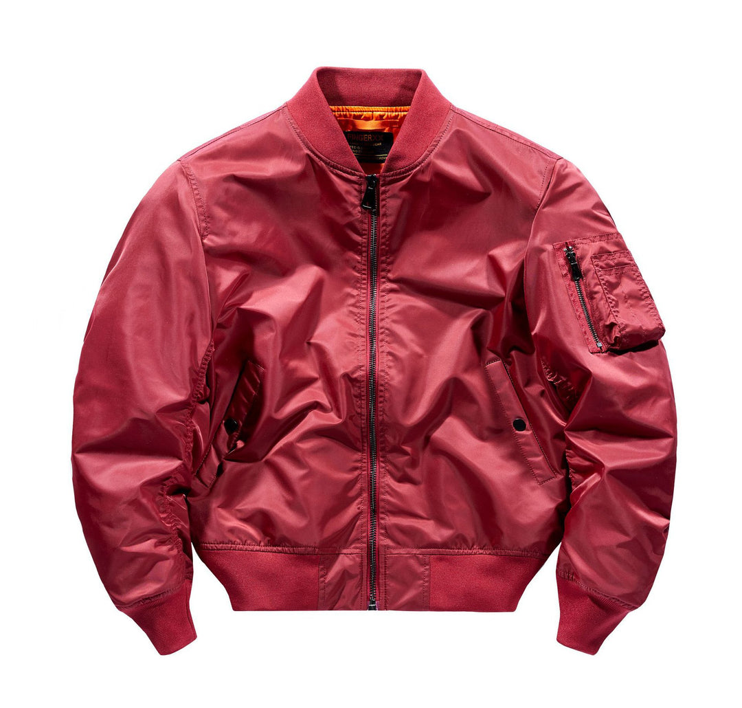 Herren Modernes Nylon-Flightbomber mit kontrastierendem Innenfutter, Ärmeltasche und elastischem Rippbündchen Nord Taschen