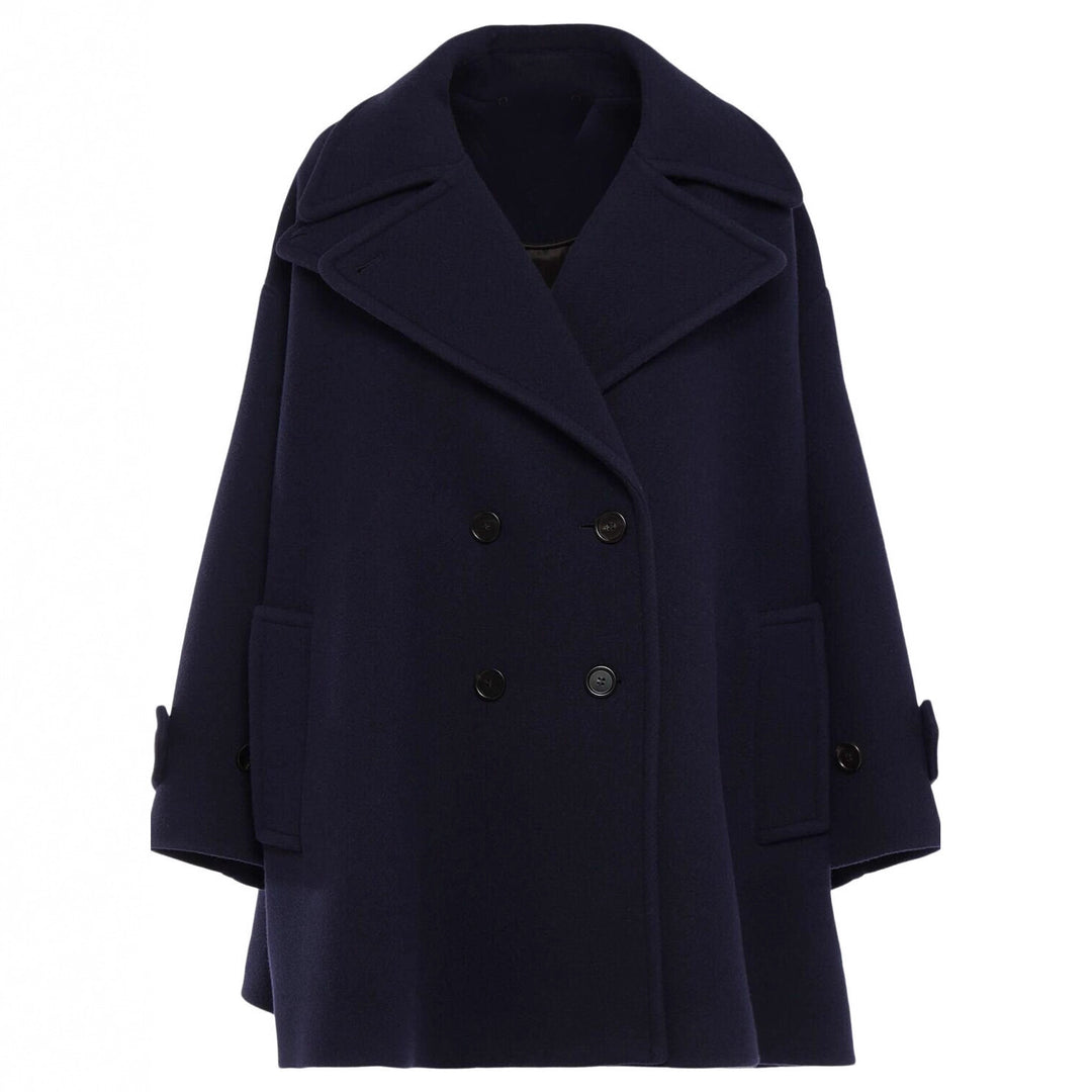 Damen Oversize-Cape-Mantel mit Doppelreiher und weitem Revers Nord Taschen