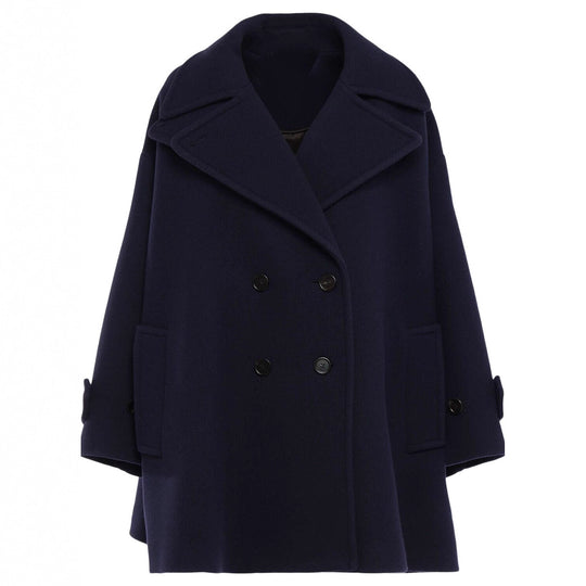 Damen Oversize-Cape-Mantel mit Doppelreiher und weitem Revers Nord Taschen