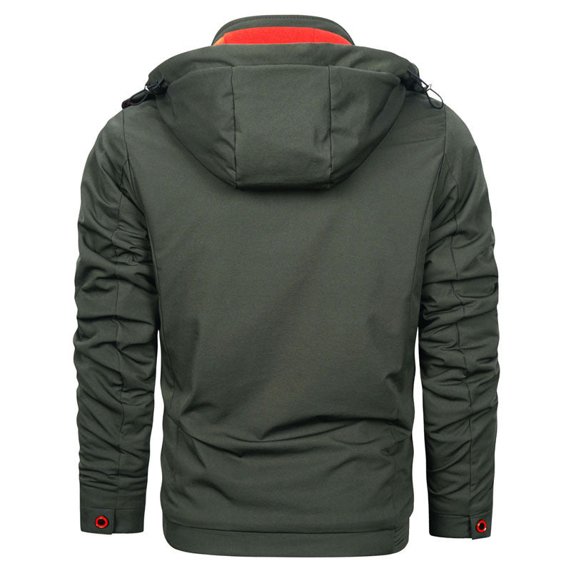 Herren Softshell-Utilityjacke mit abnehmbarer Kapuze, winddichter Membran und Reißverschluss-Brusttasche Nord Taschen