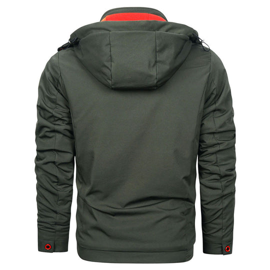 Herren Softshell-Utilityjacke mit abnehmbarer Kapuze, winddichter Membran und Reißverschluss-Brusttasche Nord Taschen