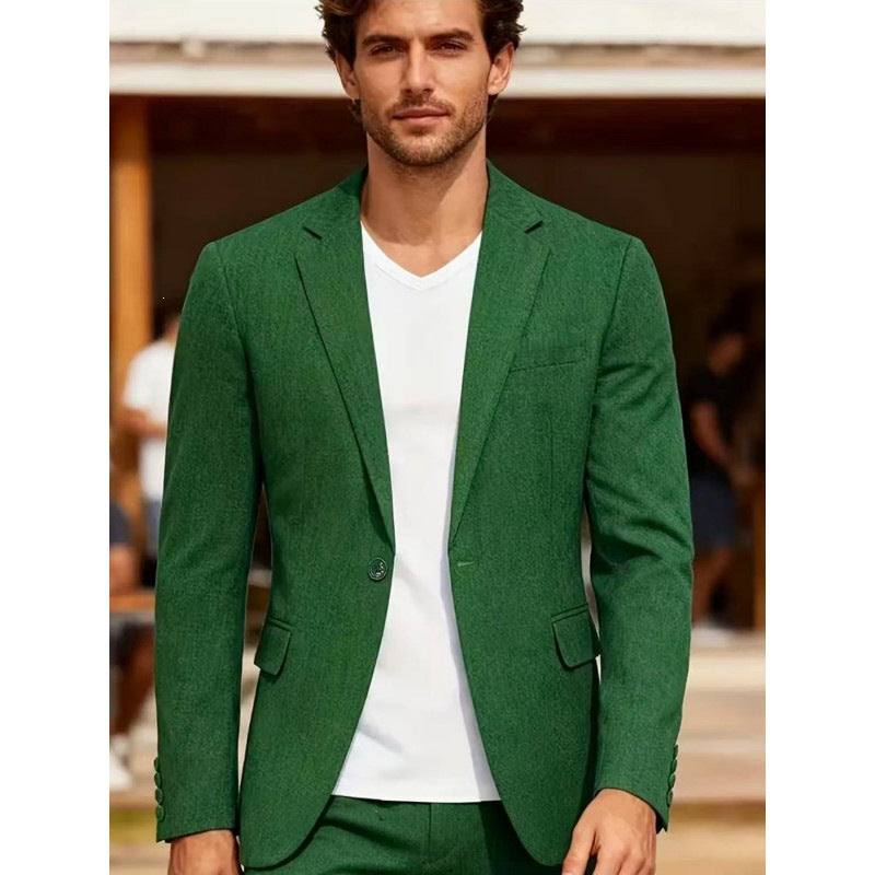 Herren Sommerliches Leinen-Blazer-Sakko mit atmungsaktivem Gewebe und taillierter Passform Nord Taschen