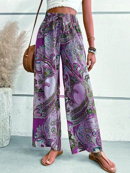 Damen Weite Hosen mit paisley Muster