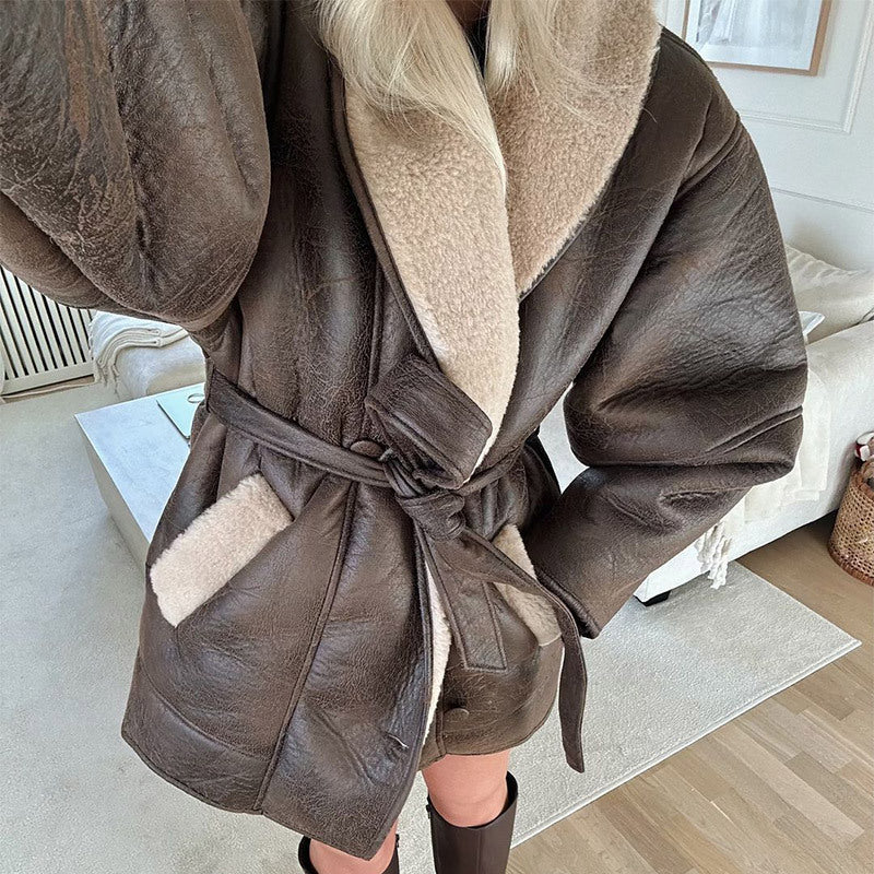 Damen Lässige jacke mit weichem Futter und praktischen Taschen Nord Taschen