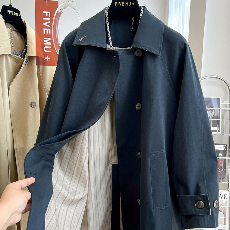 Damen Oversize-Trenchcoat mit Raglanärmeln, verdeckter Knopfleiste & verstellbaren Manschetten Nord Taschen