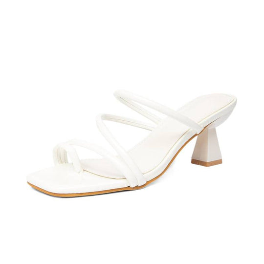 Damen modische Riemchen-Sandalen mit quadratischer Zehenpartie und stabilem Blockabsatz