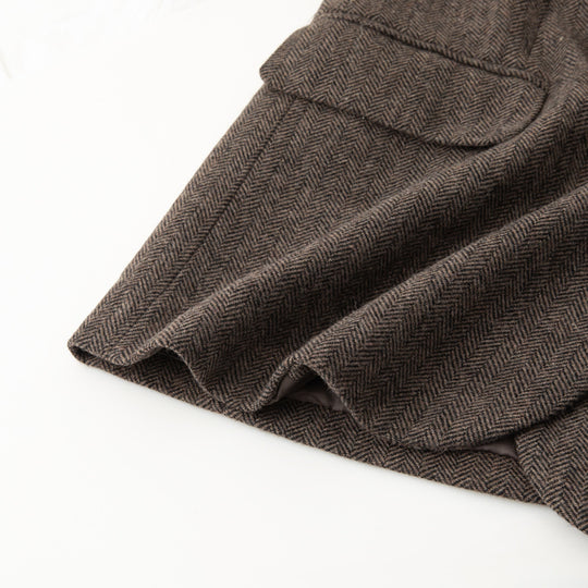 Damen Zweireihiger Oversize-Tweed-Blazer mit Fischgrätmuster Nord Taschen