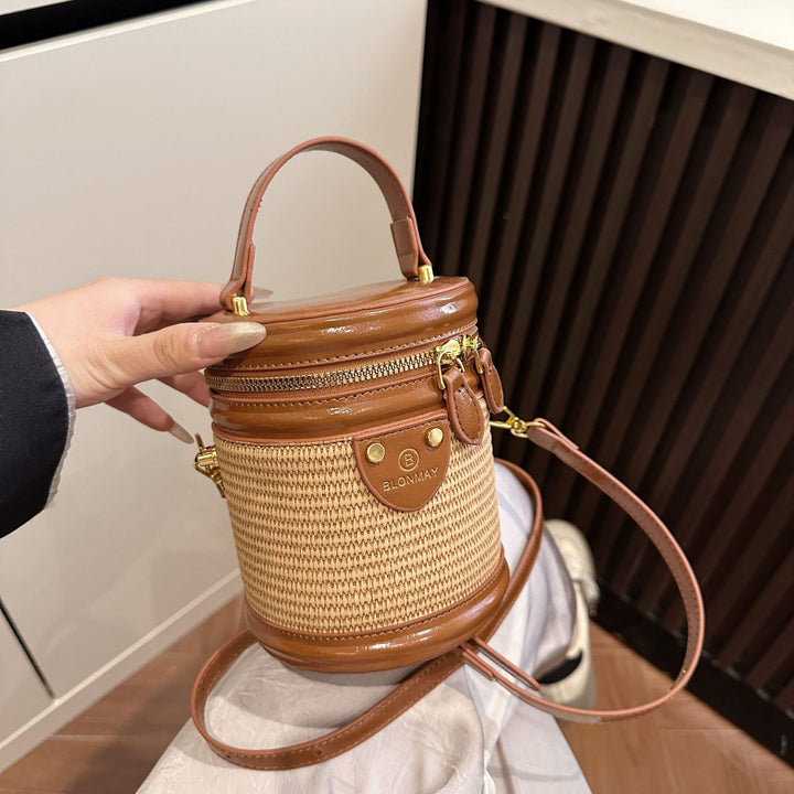 Damen stilvolle Umhängetasche im eleganten Korbdesign Nord Taschen