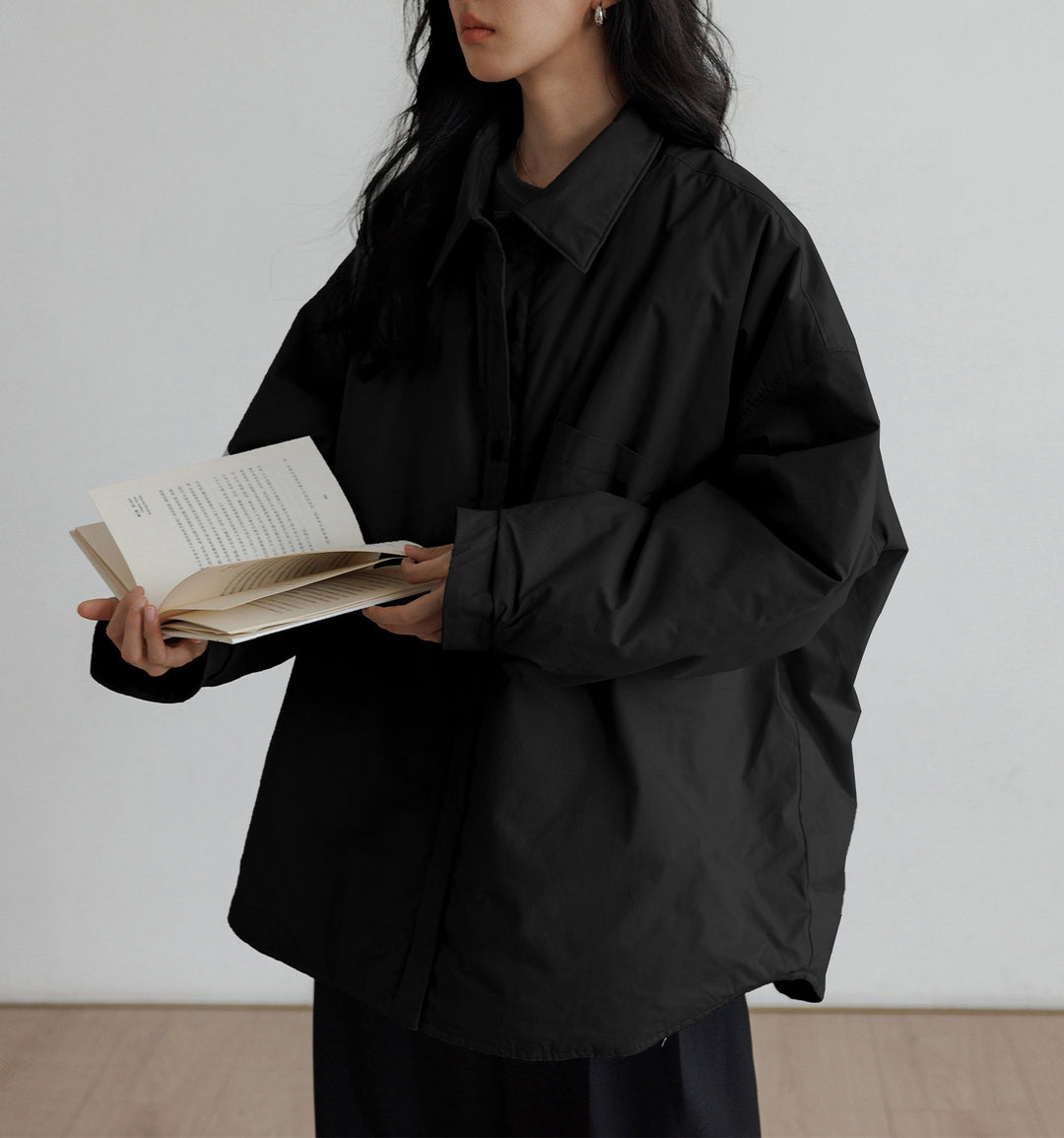 Damen Oversized Bluse mit Knopfdetail Nord Taschen