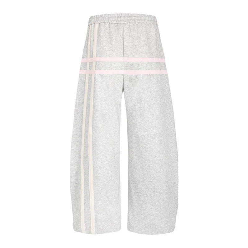 Damen Weite Culotte‑Sweathose im Palazzo‑Stil mit Komfortbund, Kordelzug und dekorativer Taillenbahn Nord Taschen