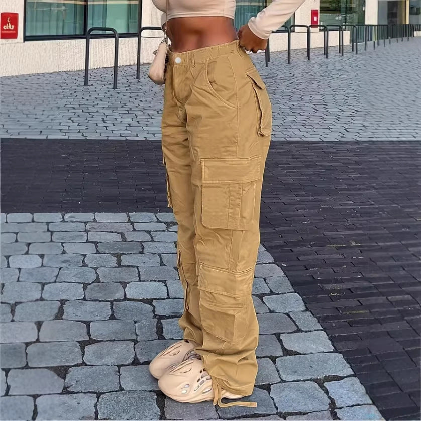 Damen Cargo-Hose im Relaxed-Wide‑Leg mit Mehrfachtaschen und verstärkten Nähten Nord Taschen