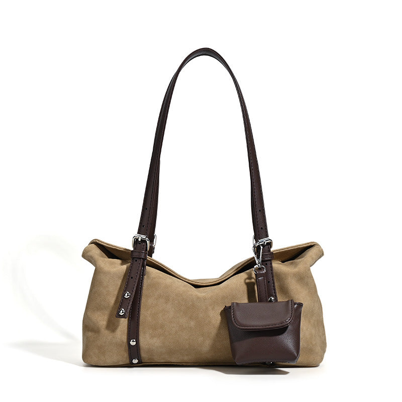 Damen Hobo-Tasche aus strapazierfähigem Wildleder mit abnehmbarem Miniclutch Nord Taschen