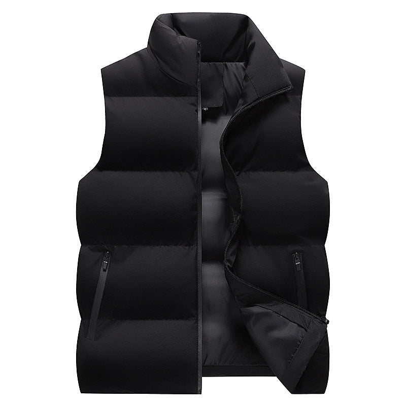 Herren Minimalistische Outdoor-Steppweste mit breiter Blocksteppung, isolierter Wattierung und verdeckten Reißverschlusstaschen Nord Taschen