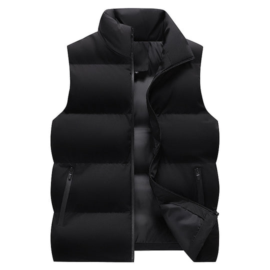 Herren Minimalistische Outdoor-Steppweste mit breiter Blocksteppung, isolierter Wattierung und verdeckten Reißverschlusstaschen Nord Taschen