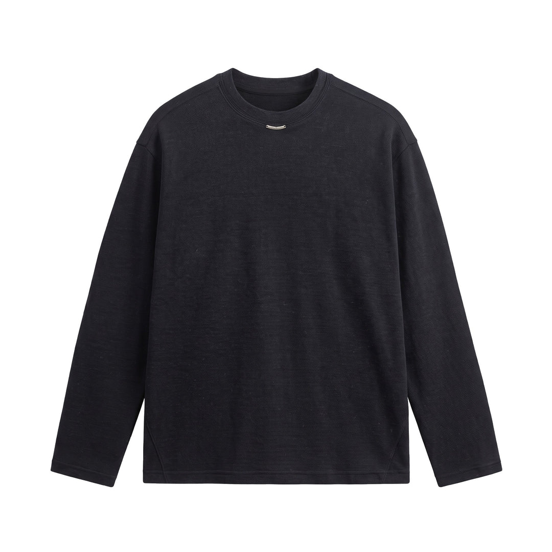 Damen Feinstrick‑Sweatshirt mit Strukturstrick, Rundhalsausschnitt und weiter Passform Nord Taschen