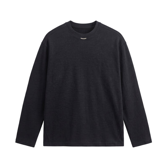 Damen Feinstrick‑Sweatshirt mit Strukturstrick, Rundhalsausschnitt und weiter Passform Nord Taschen