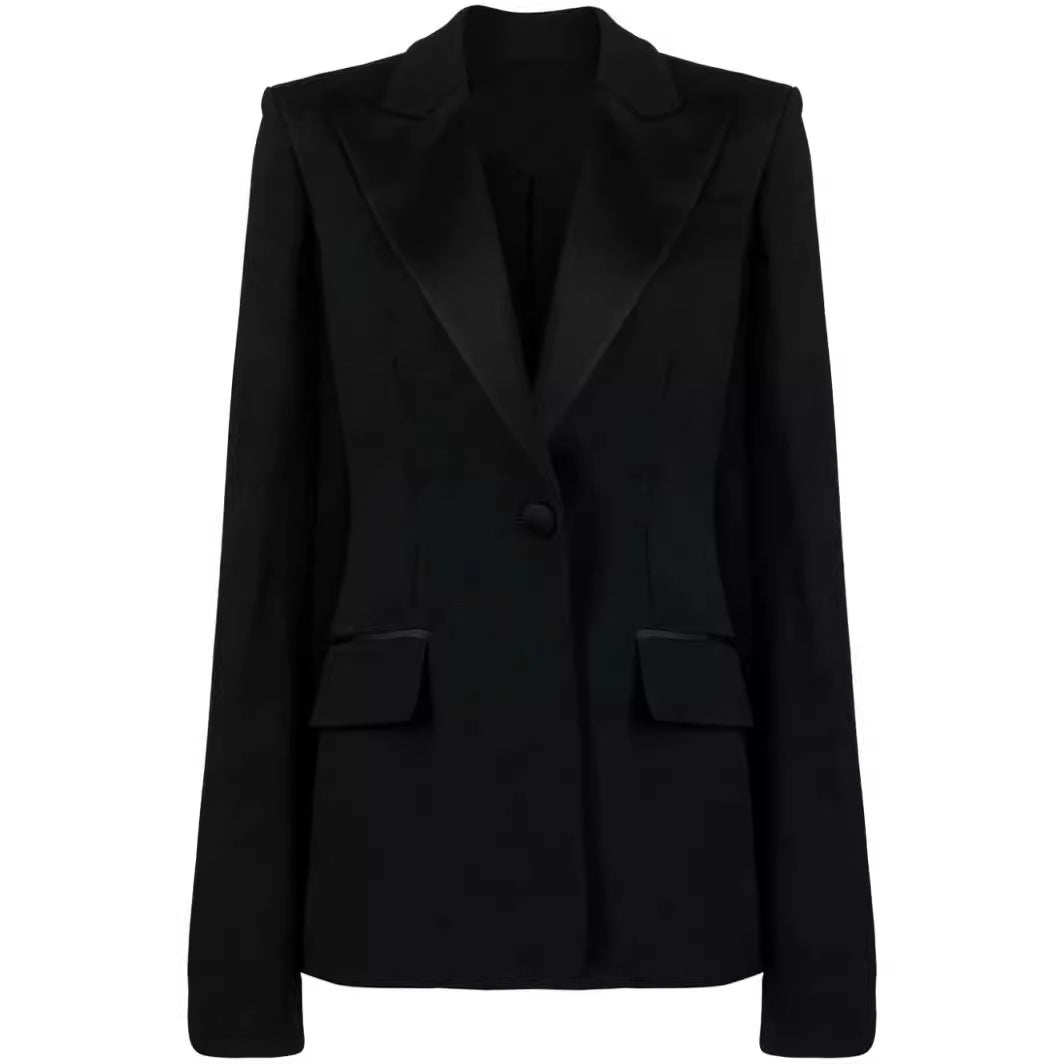 Damen Zweiteiliges Abendliches Blazer-Set mit Cape-Ärmeln und ausgestellten Marlene-Hosen Nord Taschen