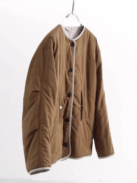 Damen Stylische Steppjacke mit Rundhalsausschnitt Nord Taschen