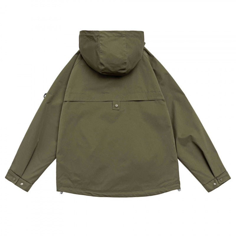 Unisex Oversize-Utility-Parka mit Kapuze, verdeckter Frontleiste und Multifunktions-Taschen Nord Taschen