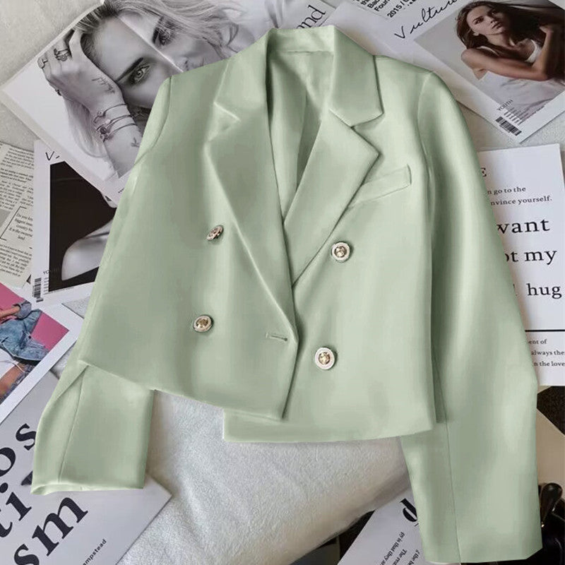 Damen Modischer Kurzblazer mit doppelt geknöpften Details Nord Taschen