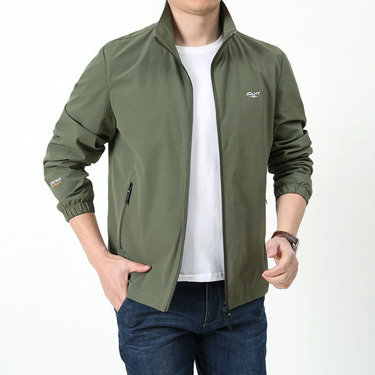 Herren Leichter Windbreaker Blouson mit Stehkragen Reißverschluss‑Taschen und elastischen Bündchen Nord Taschen