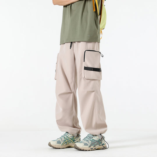 Herren Weite Utility-Cargohose mit großvolumigen Klappentaschen und Kordelzugbund Nord Taschen
