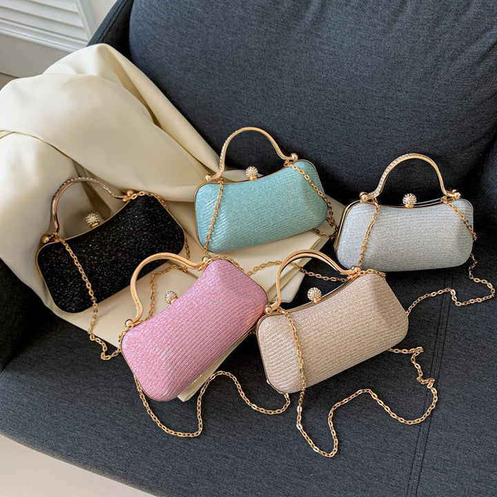 Damen glamouröse Clutch-Tasche mit dekorativem Kettenverschluss Nord Taschen