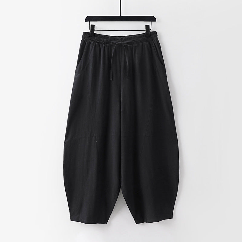 Damen Leichte Haremshose mit weitem Bein und elastischem Bund Nord Taschen