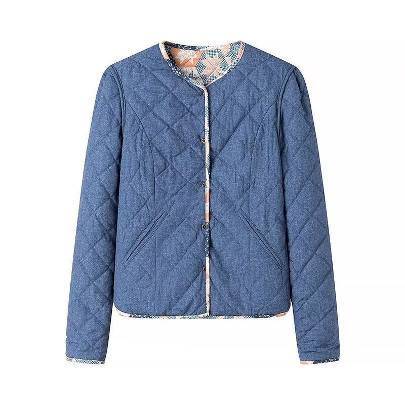 Damen Leichte Steppjacke mit Patchwork‑Blumenmuster und kurzem Schnitt Nord Taschen