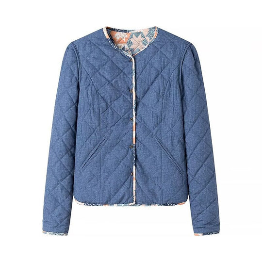 Damen Leichte Steppjacke mit Patchwork‑Blumenmuster und kurzem Schnitt Nord Taschen