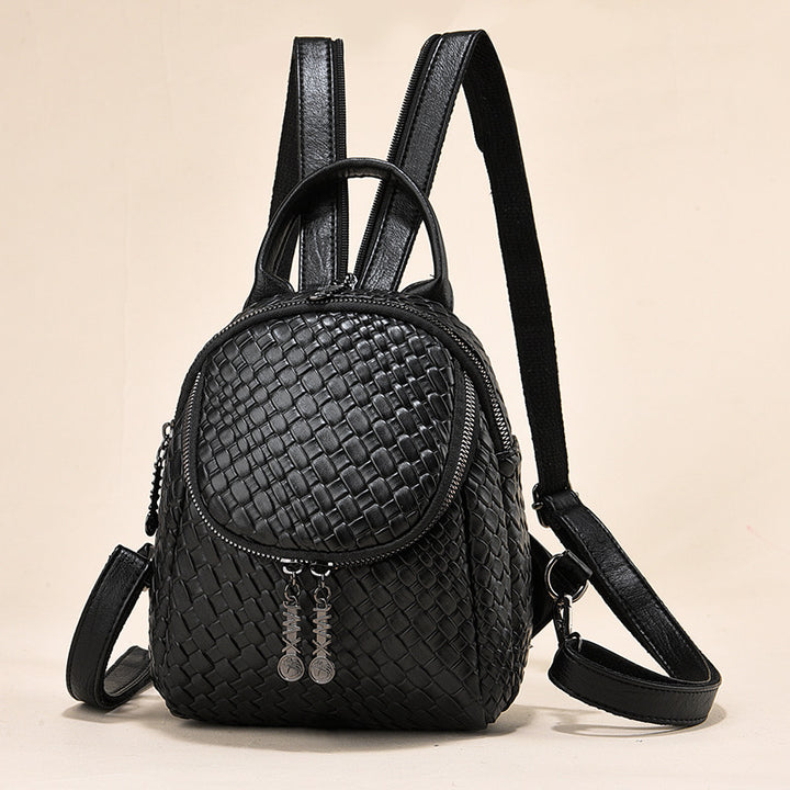 Damen Rucksackhandtasche mit kunstvollem Flechtmuster und praktischen Fächern Nord Taschen