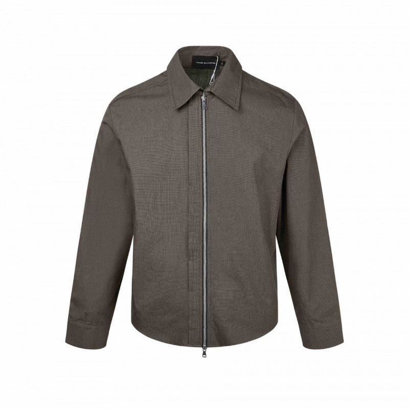 Herren Boxy-Hemdjacke mit Zwei-Wege-Metallreißverschluss und feiner Strukturqualität Nord Taschen