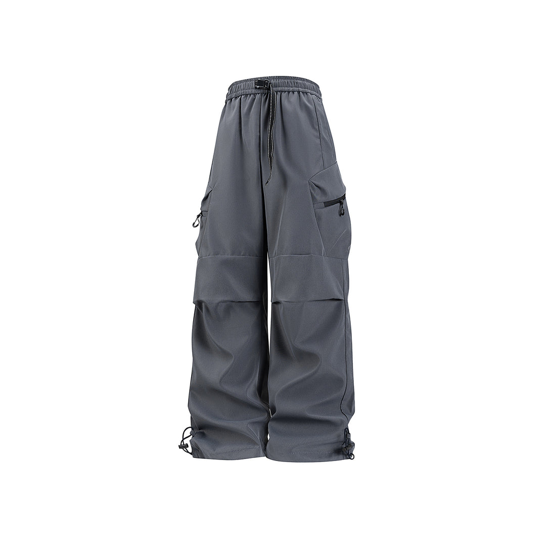 Damen Weite Utility-Cargo-Hose mit Tunnelzugbund, Reißverschluss-Taschen und verstellbaren Beinabschlüssen Nord Taschen