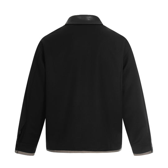 Herren Kurzer technischer Blouson aus Wollmix mit kontrastierendem Reverskragen und Zweiwegereißverschluss Nord Taschen